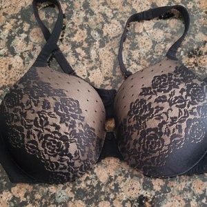 Soma Black Lace 36C bra No Show minimizer
